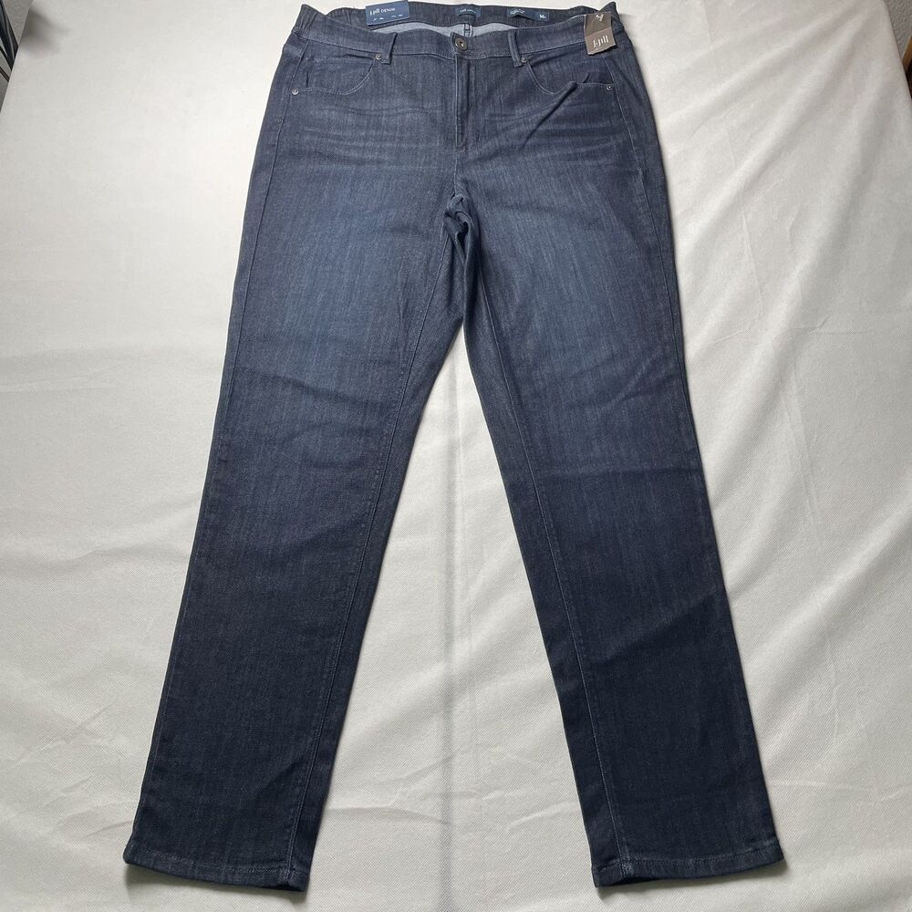 NWT J Jill Denim High Rise Straight Leg Dark Wash Jeans Women Size 16